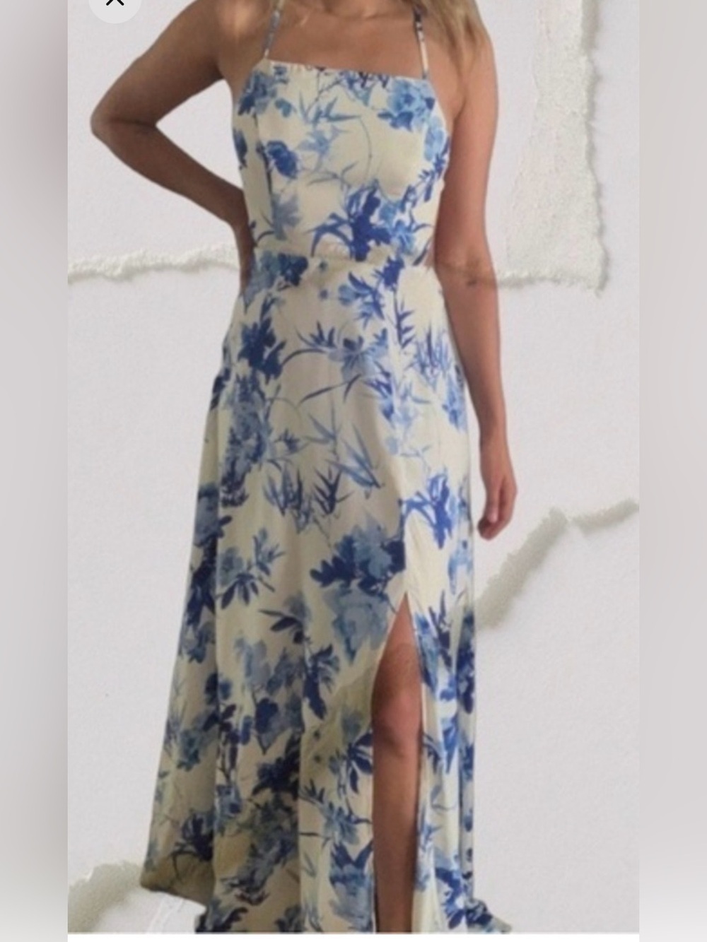 Blue Flora Print Dress - Picture 6 of 6